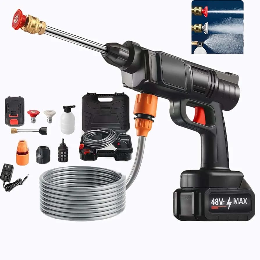 Portable High Pressure Washer Gun With 48 V Lithium Battery